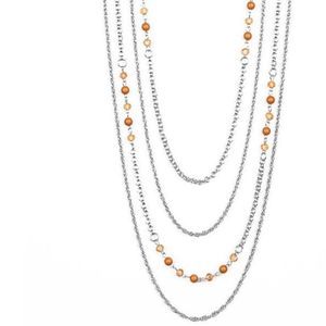 Autumn Fall Silver toned Necklace with earrings